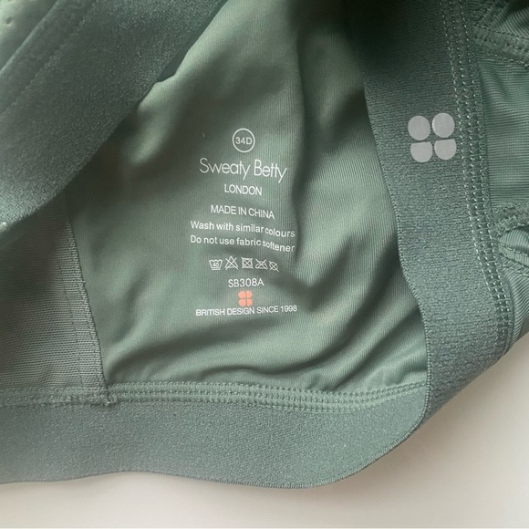 SWEATY BETTY Ultra Run Sports Bra in Heath Green 34D - Picture 7 of 7